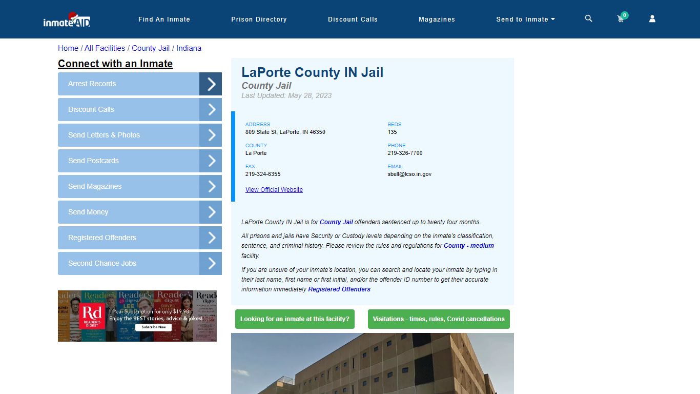 LaPorte County IN Jail - Inmate Locator - LaPorte, IN